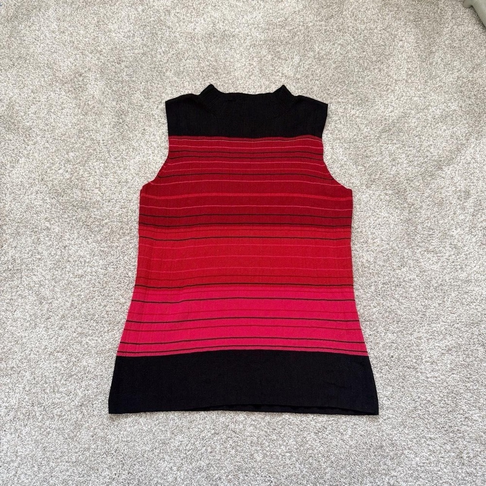 Vintage 90s Alfani Striped Sleeveless Knit Top — Size M